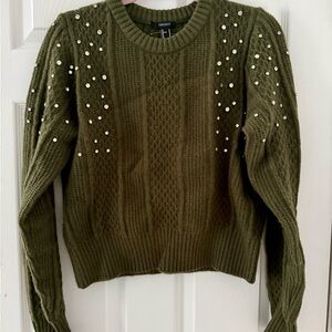 Forever 21 green Sweater with rhinestones